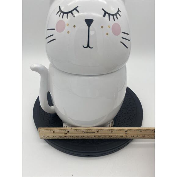 Design Clique White Cat Ceramic Treat Jar EUC - Picture 5 of 7